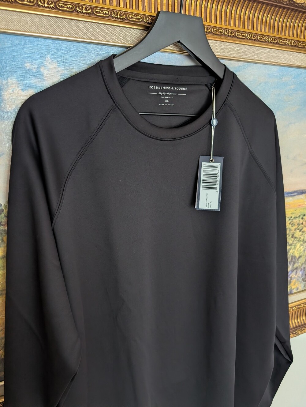 NWT Holderness & Bourne Black Crewneck Pullover XL